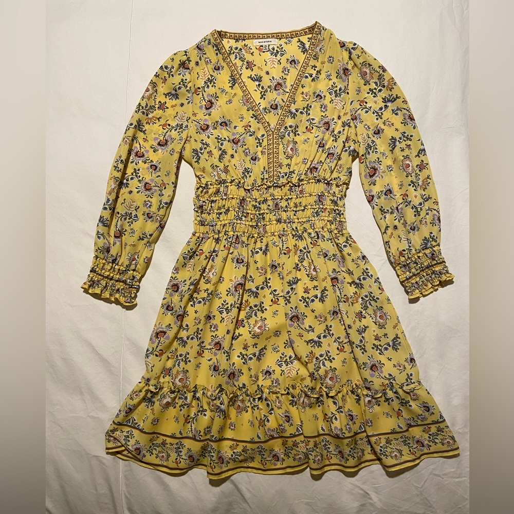 Max Studio XS yellow dress